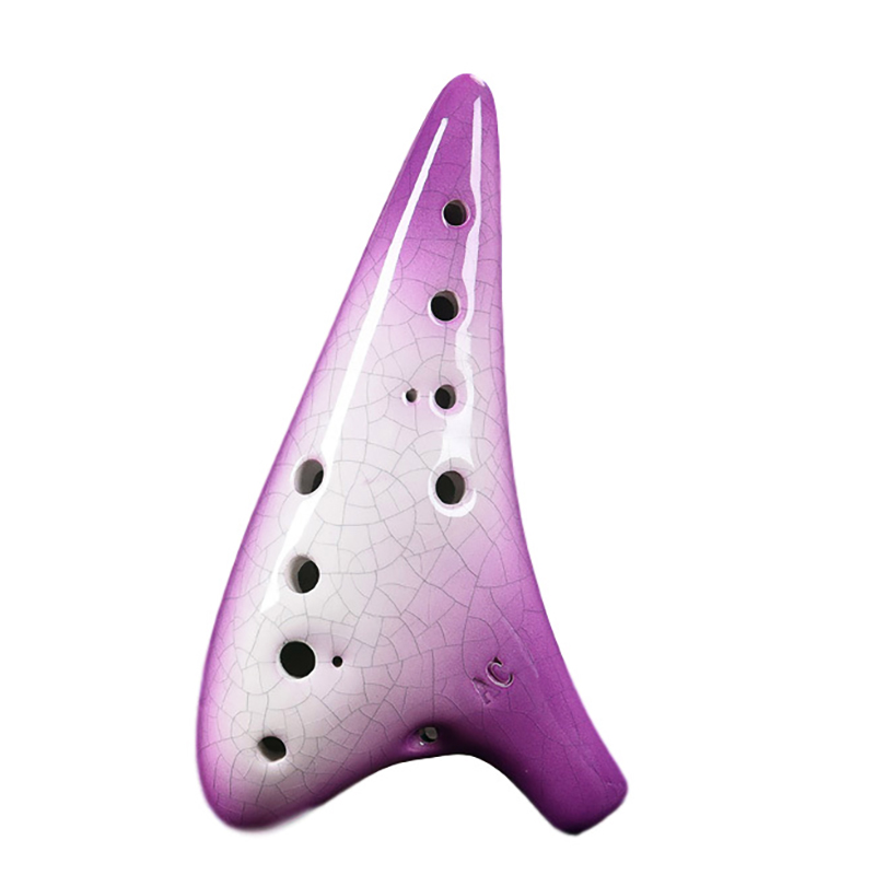 Musical Instrument Zelda - Fioletowy ceramika Ocarina 12 otworów Alto