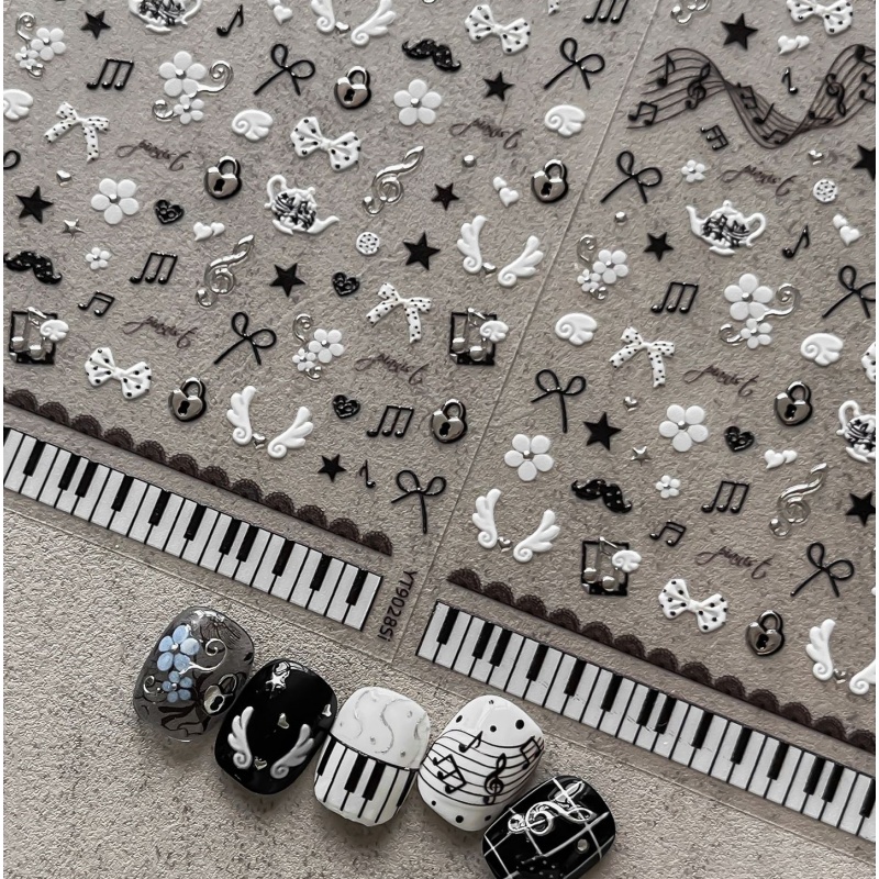 Czarne Białe Naklejki na Pazno – Musical Instrument Images recenzja i cena