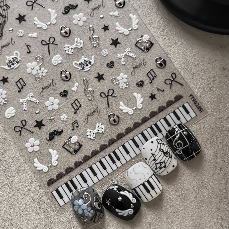 Czarne Białe Naklejki na Pazno – Musical Instrument Images recenzja i cena